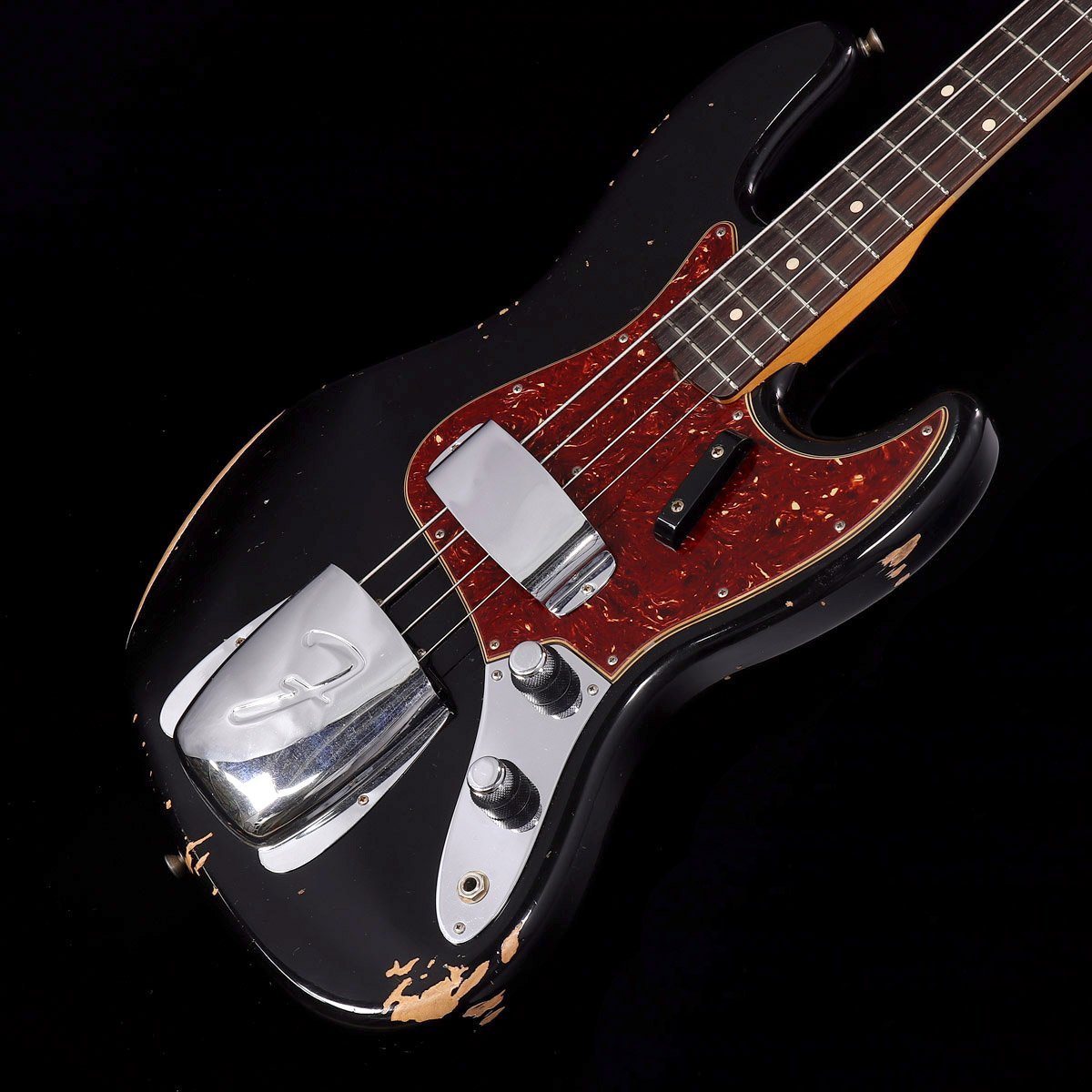 Fender Custom Shop 60 Jazz Bass Relic Aged BLK/Matching Head 2018