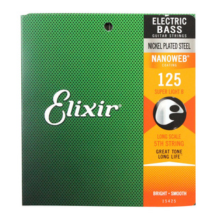 Elixirエリクサー 15425 Custom String Shop NANOWEB Super Light .125 エレキベース用 バラ弦