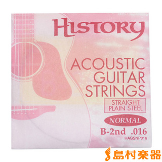 HISTORYHAGSNP016 アコースティックギター弦 B-2nd .016 【バラ弦1本】
