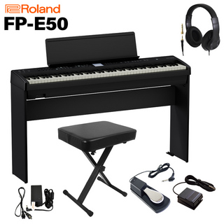 RolandFP-E50-BK 電子ピアノ 88鍵盤 専用スタンド・Xイス・ダンパーペダル・ヘッドホンセット