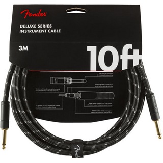 Fenderフェンダー Deluxe Series Instrument Cables SS 10' Black Tweed ギターケーブル