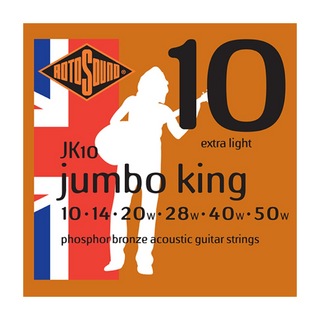 ROTOSOUND JK10 Jumbo King Extra Light 10-50 アコースティックギター弦×3セット
