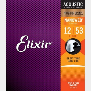 Elixir NANOWEB with ANTI-RUST Phosphor Bronze #16052 Light 12-53 アコギ弦【池袋店】