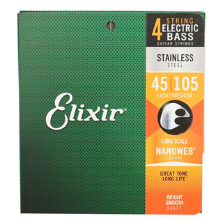 Elixir エリクサー 14677 Stainless Steel with NANOWEB Light/Medium ベース弦 ×2セット