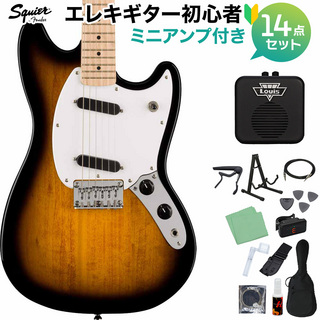 Squier by FenderSONIC MUSTANG 2-Color Sunburst エレキギター初心者14点セット【ミニアンプ付き】 ムスタング