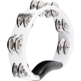 MeinlHEADLINER SERIES Hand Held ABS TAMBOURIN - White / Double Row Jingle [HTMT1WH]