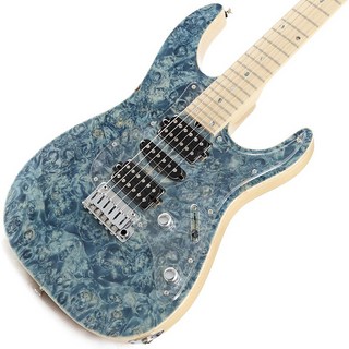T's Guitars DST-Pro24 Burl Maple Top (Trans Blue Denim)
