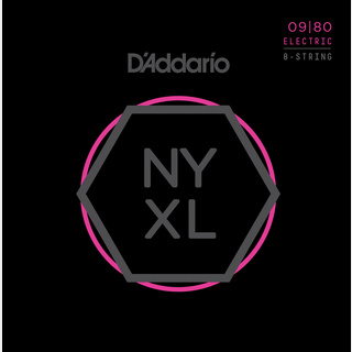 D'Addario NYXL0980 Nickel Wound 8-String Electric Guitar Strings, Super Light【パッケージダメージ品】