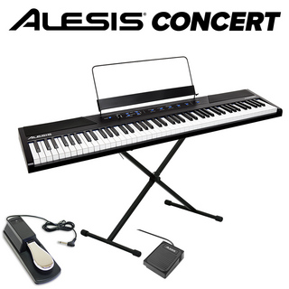 ALESIS Concert 本格ペダル+スタンドセット 電子ピアノ フルサイズ・セミウェイト88鍵盤 【Recital上位機種】