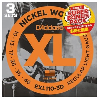 D'Addario EXL110-3DBP (10-46) 【3SET SUPER BONUS PACK】