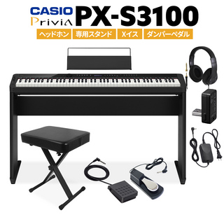 CasioPX-S3100 電子ピアノ 88鍵盤 ヘッドホン・専用スタンド・Xイス・ダンパーペダルセット