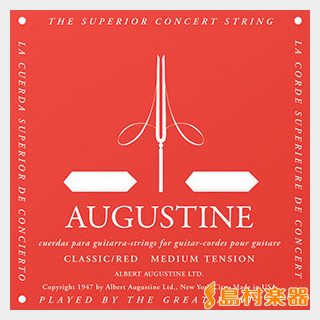 AUGUSTINE アカ4 クラシックギター弦 CLASSIC／RED ミディアムテンション 4弦：029【バラ弦1本】
