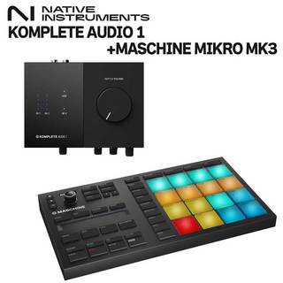 NATIVE INSTRUMENTSKOMPLETE AUDIO 1 + MASCHINE MIKRO MK3 オーディオインターフェイス