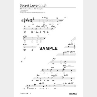 楽譜 Secret Love（移調バージョン in B）
