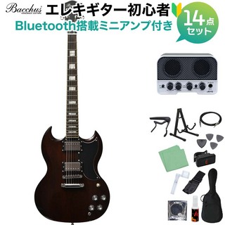Bacchus MARQUIS-STD A-BR エレキギター初心者セット 【Bluetooth搭載アンプ付き】