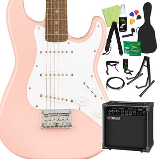 Squier by Fender Mini Stratocaster エレキギター初心者14点セット 【ヤマハアンプ付き】 Shell　Pink