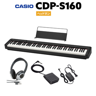 CasioCDP-S160 BK ブラック 電子ピアノ 88鍵盤 ヘッドホンセット