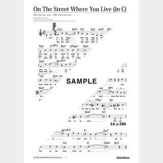 楽譜 On The Street Where You Live（in C）