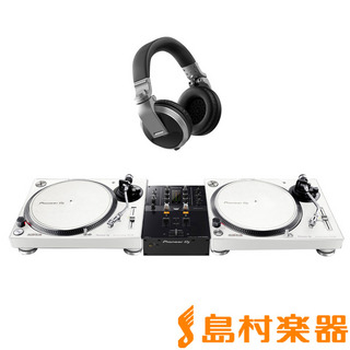 PioneerPLX-500-W + DJM-250MK2(ミキサー) + HDJ-X5-S(ヘッドホン) アナログ DJセット