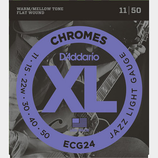 D'Addario ECG24 CHROMES Jazz Light 11-50 フラットワウンド弦 【同梱可能】