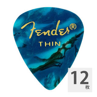 Fender フェンダー 351 Shape Ocean Turquoise Thin ギターピック 12枚入り