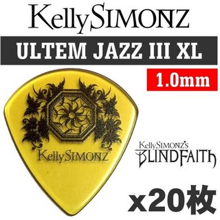 愛曲楽器オリジナル[20枚セット]Kelly SIMONZ(ケリーサイモン) オリジナルピック KSJZ1-100 ウルテム JAZZ III XL 1.00mm