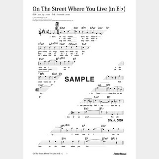 楽譜 On The Street Where You Live（in E♭）