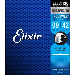 ElixirElectric Nickel Plated Steel with POLYWEB Coating #12000 (Super Light/09-42)