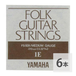 YAMAHAFS531 アコースティックギター用 バラ弦 1弦×6本