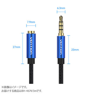 VENTION Cotton Braided TRRS 3.5mm Male to 3.5mm Female Audio Extension Cable 3M Blue Aluminum Alloy Type