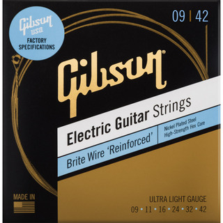 GibsonSEG-BWR9 Brite Wire 'Reinforced' エレキギター弦 Ultra-Light 009-042