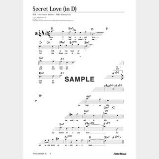 楽譜 Secret Love（移調バージョン in D）