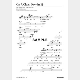 楽譜 On A Clear Day（in E）