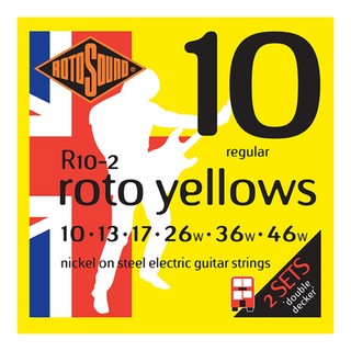ROTOSOUNDR10-2 Roto Yellows 2Sets NICKEL 10-46 エレキギター弦 2セット入り