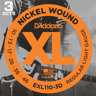 D'Addario XL Nickel EXL110-3D (3 Pack/10-46)