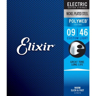 Elixir Electric Nickel Plated Steel with POLYWEB Coating #12025 (Custom Light/09-46)