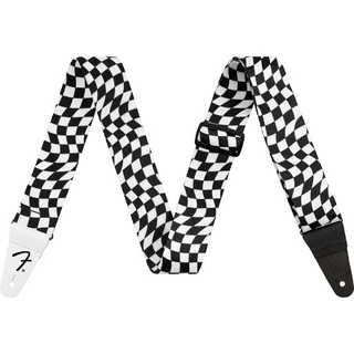 Fender Wavy Checkerboard Polyester Strap Black/White フェンダー [ギターストラップ]【名古屋栄店】