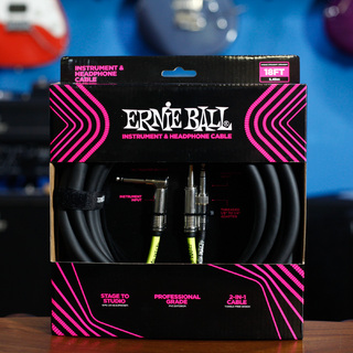 ERNIE BALL INSTRUMENT AND HEADPHONE CABLE 18FT(5.4m) / P06411 【ヘッドフォンも一緒に使えるケーブル】