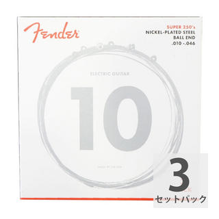 Fenderフェンダー Super 250's Nickel-Plated Steel 250R 10-46 3 pack エレキギター弦