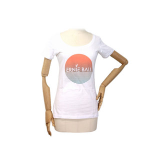ERNIE BALLアーニーボール Ladies T-shirt Small Beach White ビーチロゴ レディースTシャツ 半袖