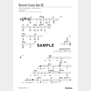 楽譜 Secret Love（移調バージョン in E）