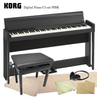 KORG【Bluetooth対応】電子ピアノ C1-air ウッデンブラック「本体と椅子のマット付」KORG C1-air WBK