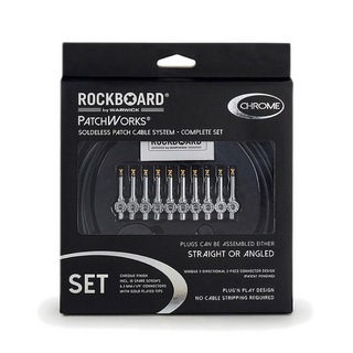 RockBoardRBO CAB PW SET CR PatchWorks Solderless Patch Cable Set 300 cm Cable + 10 Plugs Chrome
