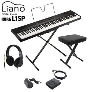 KORG L1SP BK ブラック キーボード 電子ピアノ 88鍵盤 ヘッドホン・Xイスセット 【WEBSHOP限定】