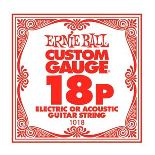 ERNIE BALL1018P エレキギター／アコギ弦 018 プレーンスチール 【バラ弦1本】