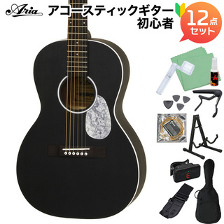 ARIA ARIA-131M UP Stained Black アコースティックギター初心者セット12点セット