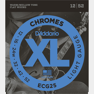 D'AddarioECG25 CHROMES Light 12-52 フラットワウンド弦 【同梱可能】