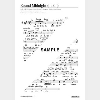 楽譜 Round Midnight（移調バージョン in Em）