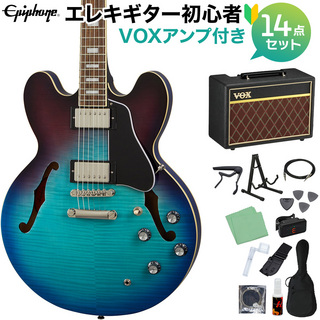 EpiphoneES-335 Figured BB エレキギター初心者14点セット【VOXアンプ付き】 セミアコギター