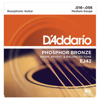 D'Addarioダダリオ EJ42 Phosphor Bronze Wound Resophonic Guitar アコースティックギター弦